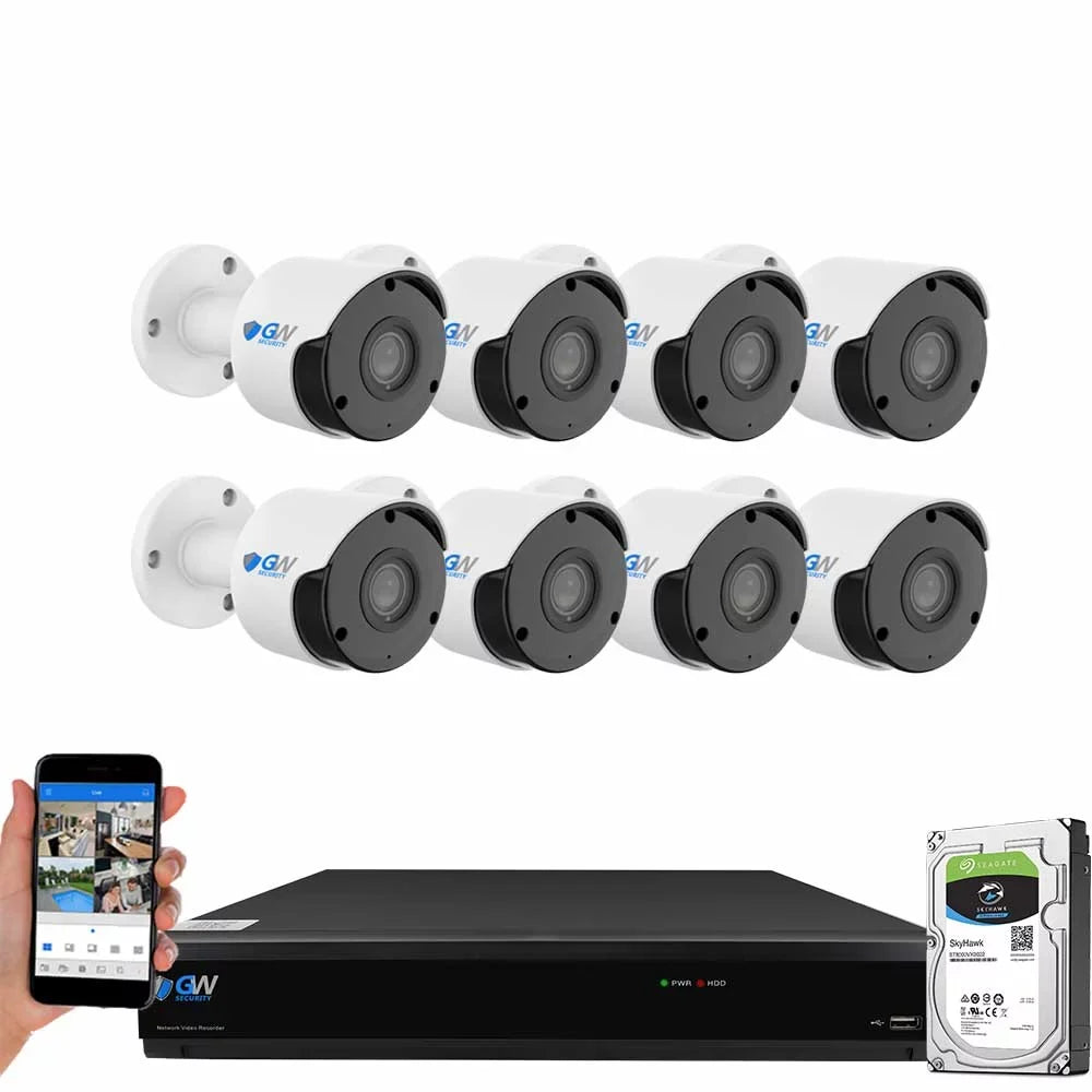 Security 8MP Security Camera System Outdoor with  Face/Human/Vehicle Detection, 8 Channel 4K  and 8 x 3840TVL 8MP Microphone Home  Cameras, Smart  Alert & Playback, 2TB Hard Drive