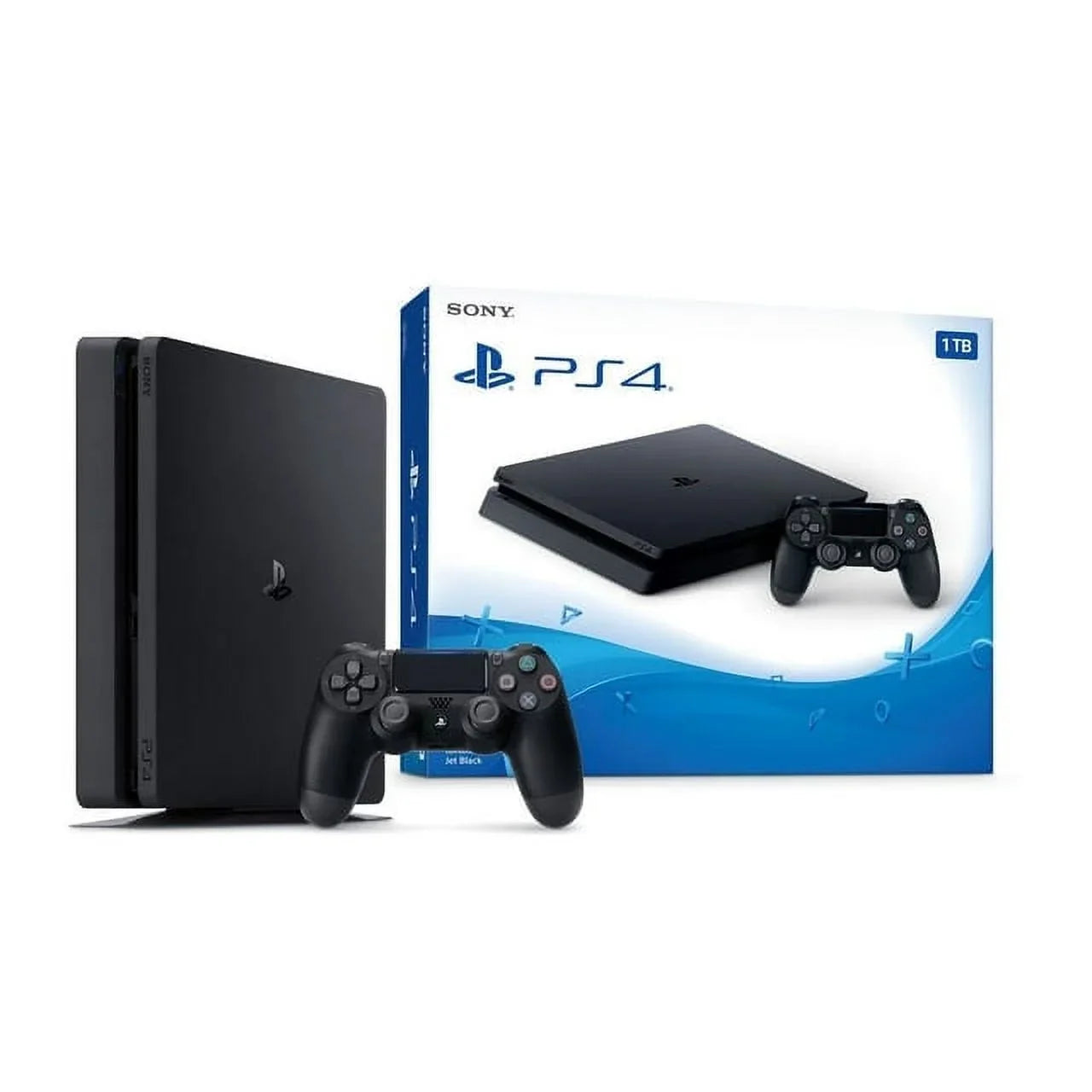 Sony 2215B PlayStation 4 Slim 500GB Gaming Console Black,  Cable 2 Controller With   Cleaning Kit Bundle Like New