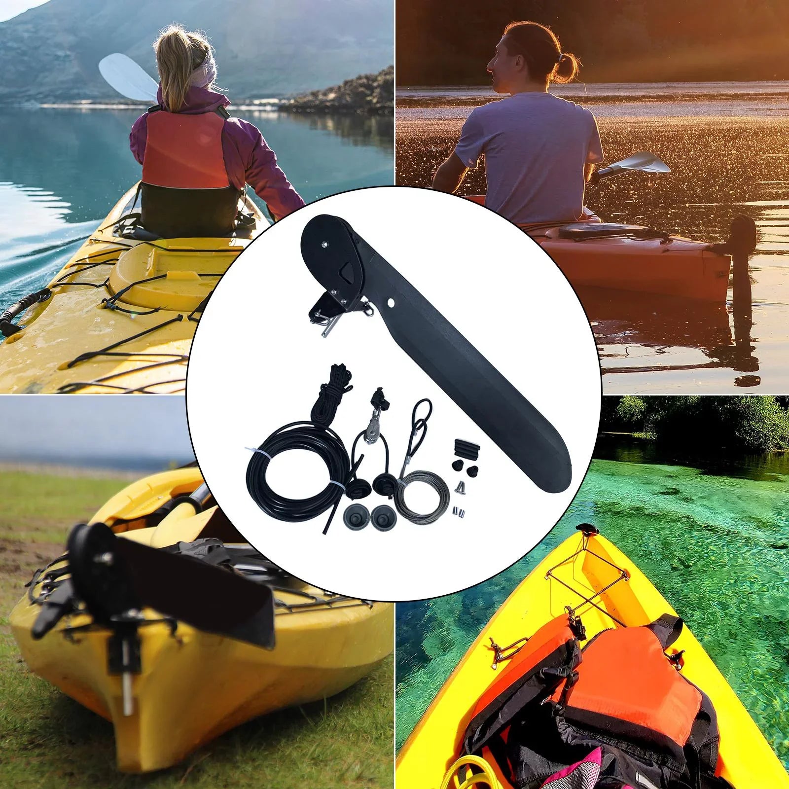 Kayak Boat Rudder Direction Control Steering System for Canoe Fishing