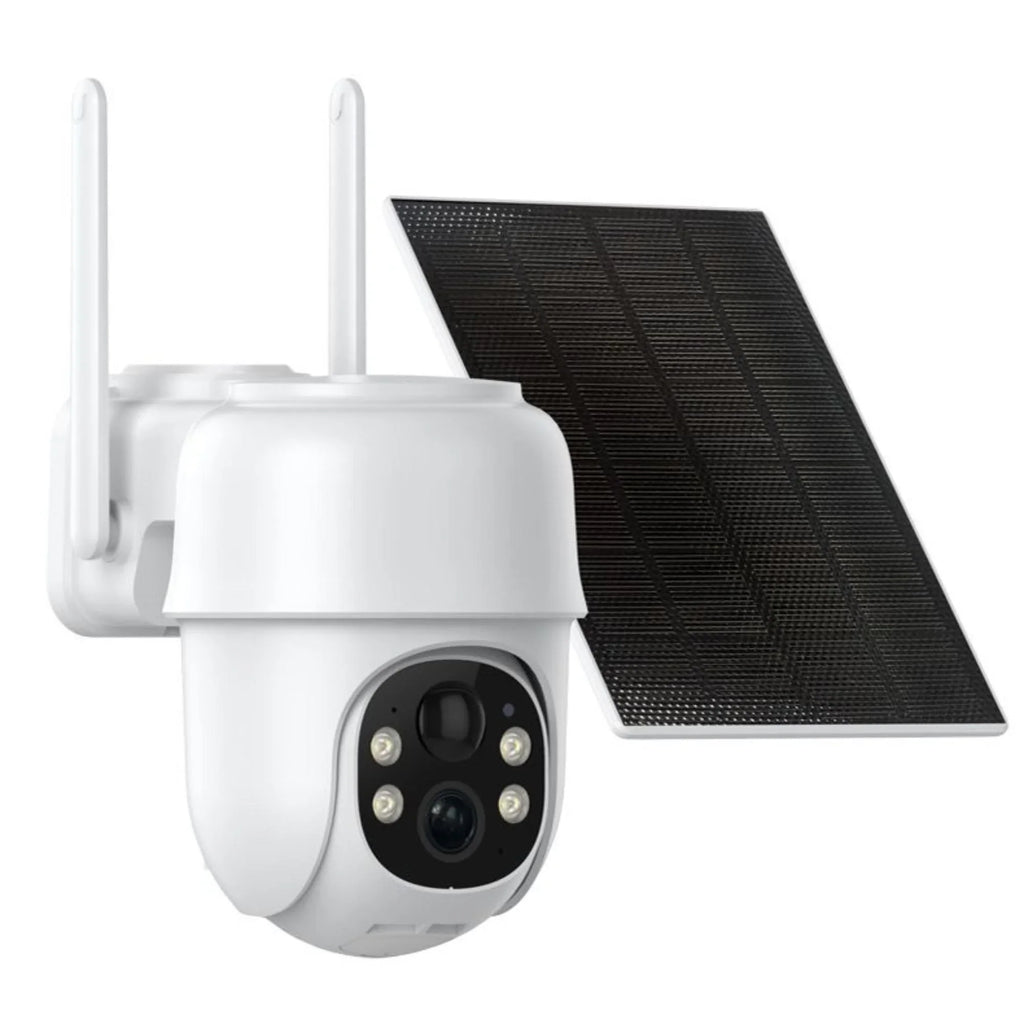 2K Solar Security Camera Outdoor with Spotlight, Wireless WiFi, 4X Digital Zoom, 360° View ,  Motion Detection, Full Color Night Vision, Spotlight, Two-Way Talk