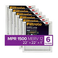 Filtrete 22x22x1,  Furnace Air Filter,  1500, Healthy Living Ultra Allergen, 6-Pack (exact dimensions 21.69 x 21.69 x 0.78)