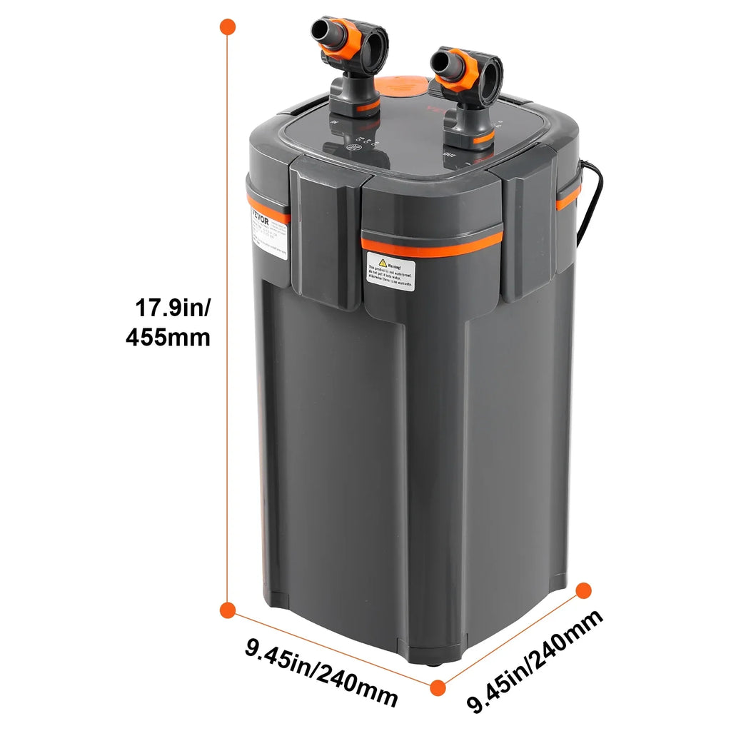 15w  Lamp 120 Gallon Aquarium Canister Filter Fish Tank Quiet