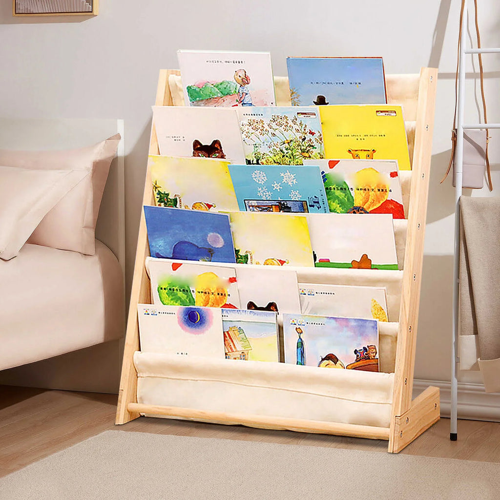 Wooden Bookcase Children Kids Book Shelf Rack Bookshelf Tidy Storage Organizer