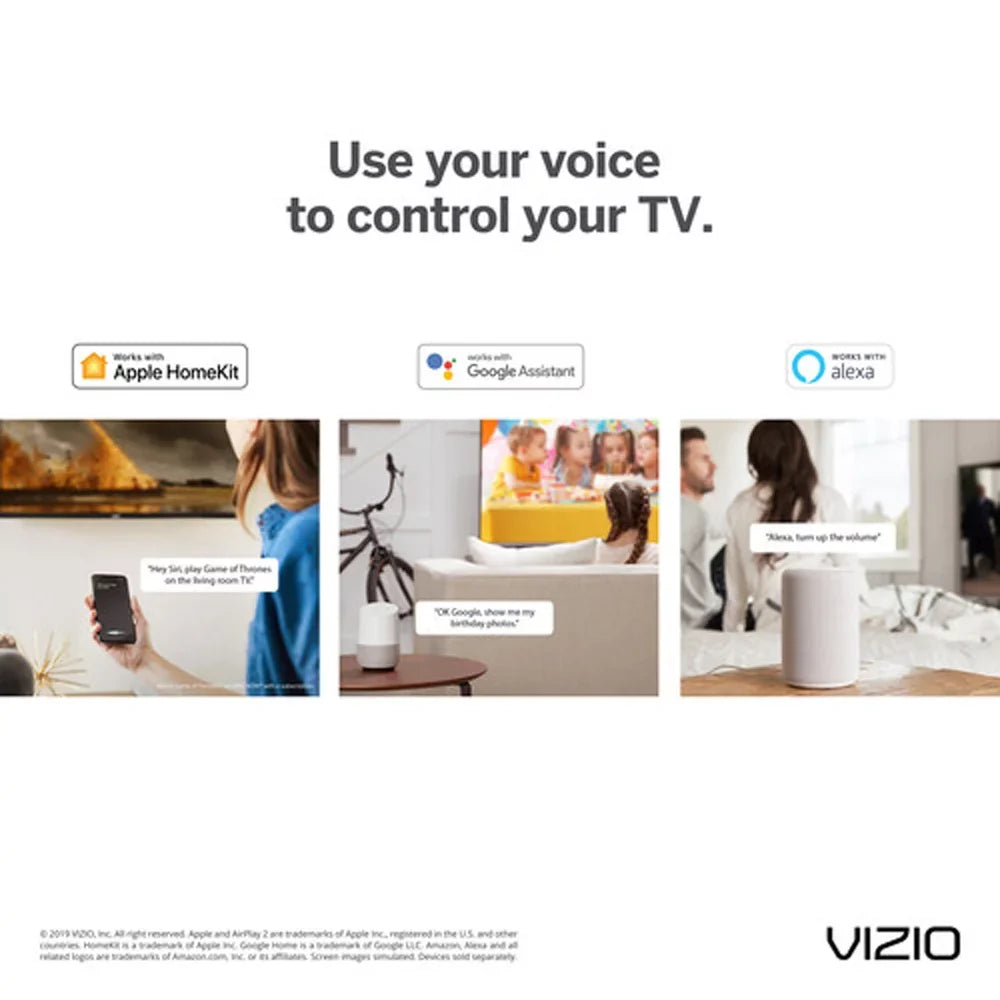 Vizio D24f- -Series 24 inch Class Smart  2019 Bundle with Deco Gear Pack Of 2 6FT Universal 4K  2.0 Cable and 6-Outlet Surge Adapter with Night Light