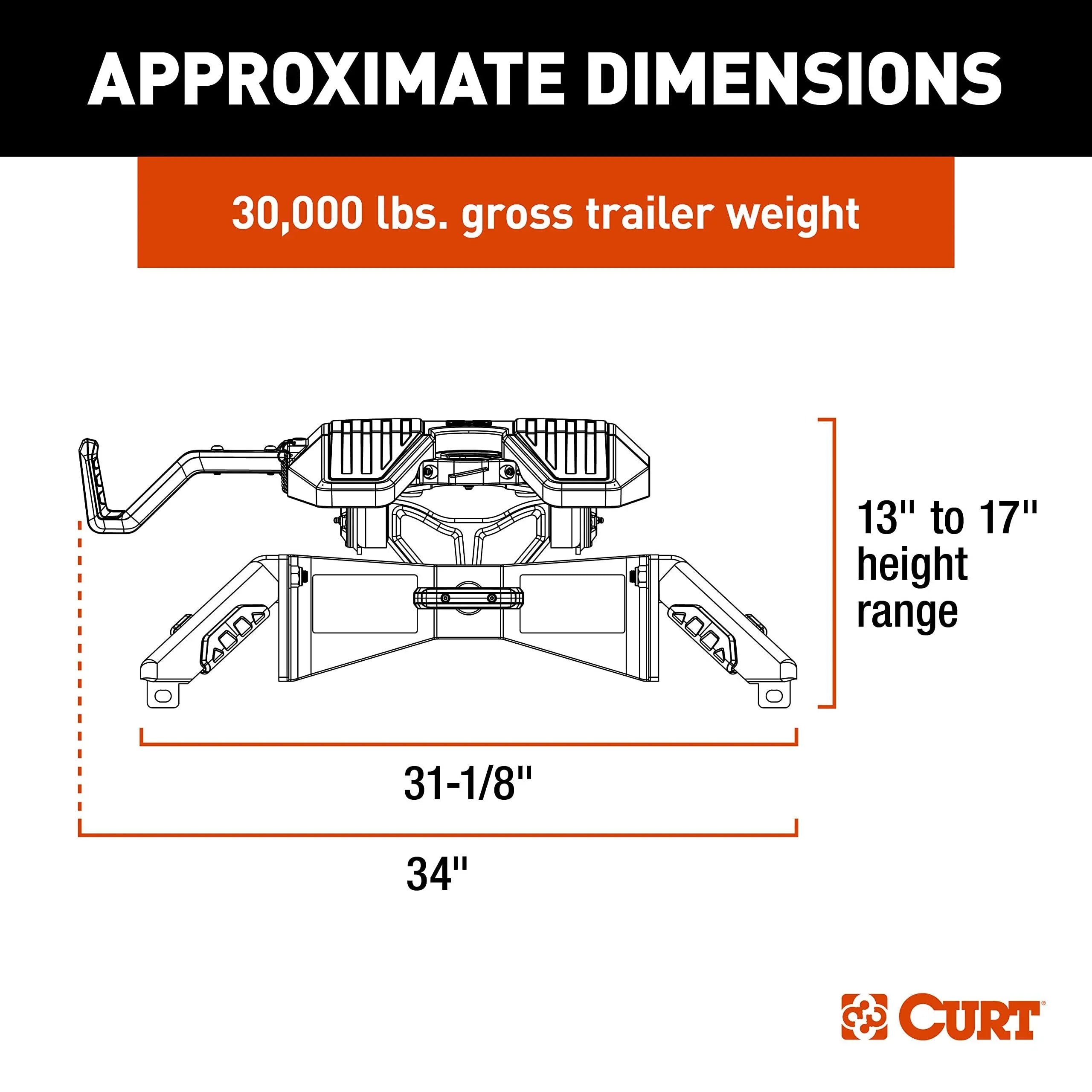16320 PowerRide 30K 5th Wheel Towing Hitch, 30,000 Pound Capacity
