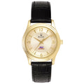 Women's Bulova  Gold/Black Alfred University Saxons Stainless Steel Watch with Leather Band