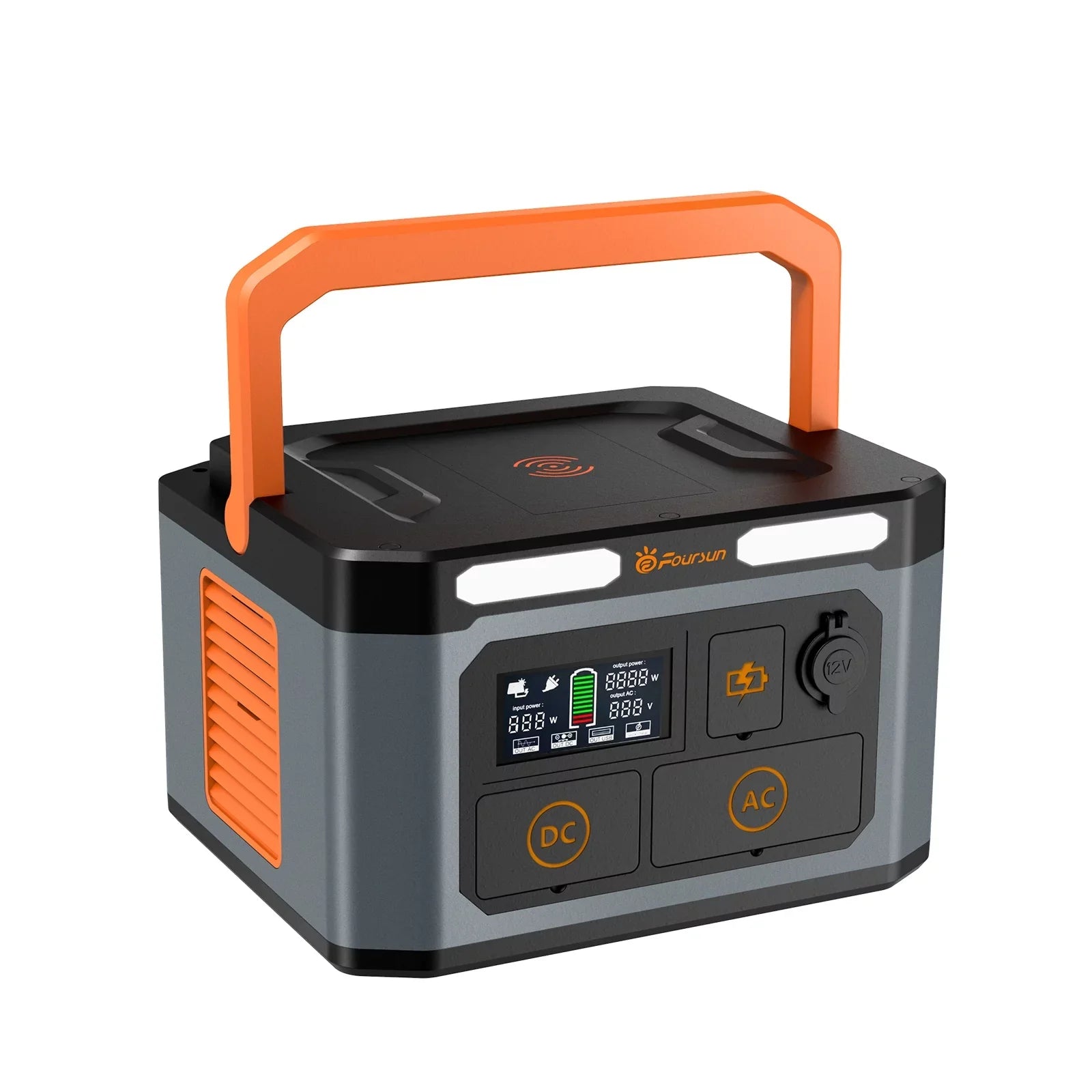 Foursun 1500W(3000W Peak) Portable Power Station,1598.4Wh with 2 x 1500W  Outlets ,Wireless charge, 65W,Solar Generator for Home Backup, Emergency, Camping