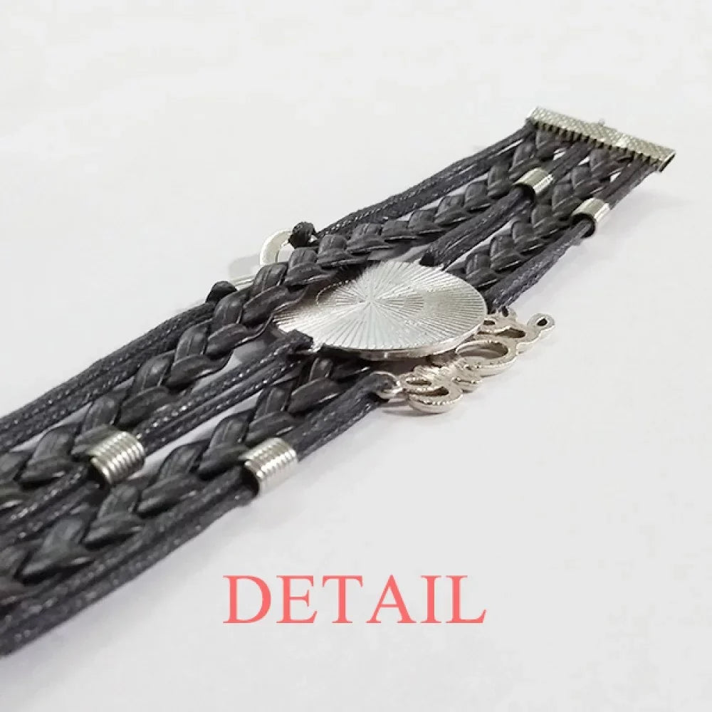 Love Jupiter Heart 3 Poker Bracelet Love Accessory Twisted Leather Knitting Rope Wristband
