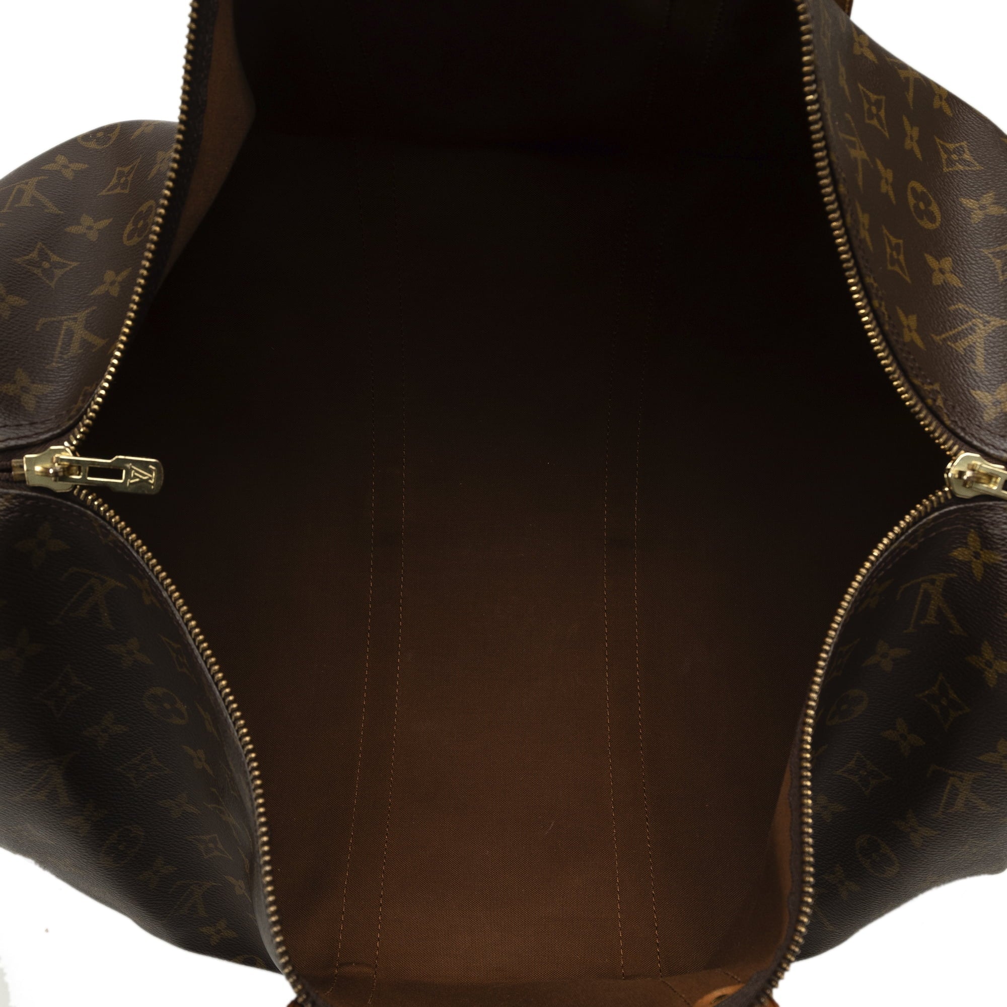 Pre-Owned Authenticated Louis Vuitton Monogram Keepall 55 Canvas Brown Travel Bag WeekenderBag Unisex (Fair)