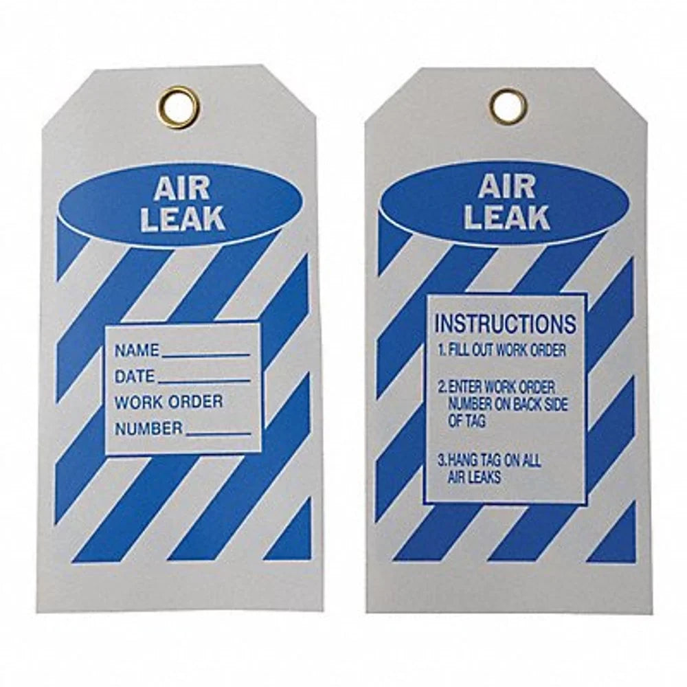 1PACK Sim Supply Air Leak Tag,5-3-4 x 3 In,Bl-Wht, 8CV32 8CV32 -