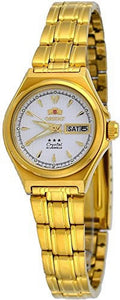 Orient # Women's 3 Star Gold Tone Stainless Steel White Dial Automatic Watch