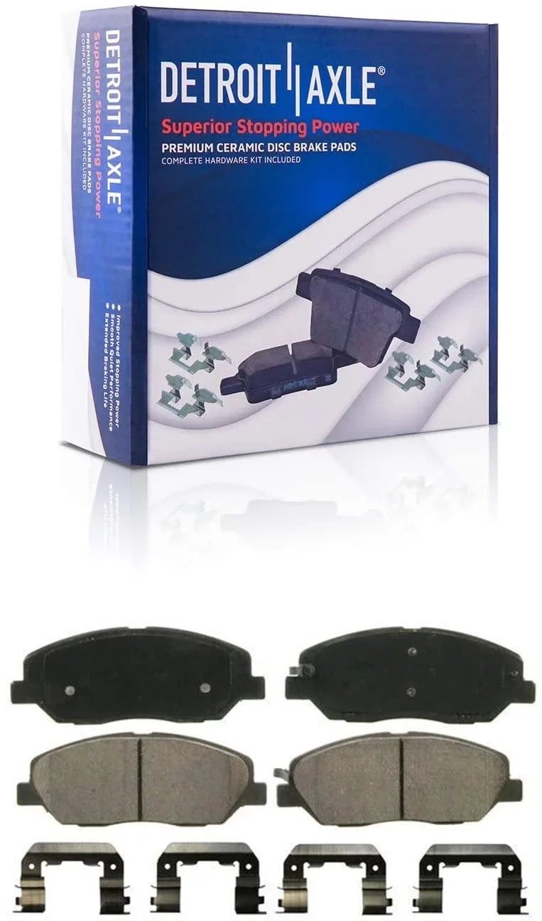 Detroit Axle - Brake Pads for 2007 2008 2009 Hyundai Santa Fe Front and Rear Ceramic Brake Pads w/Hardware Replacement Brakes
