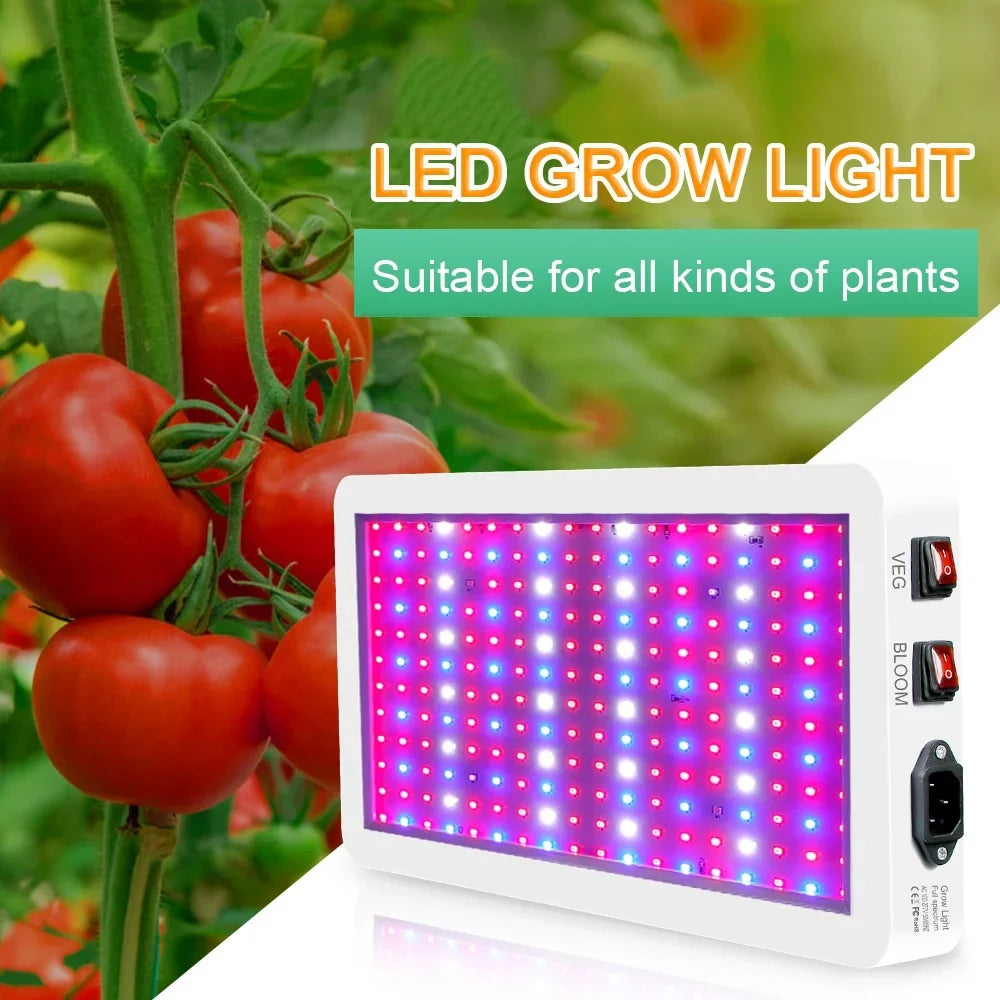 2000W  Grow Light for Indoor Plants 312 LEDs Full Spectrum Veg and Bloom Dual Switch  Waterproof Hanging Plant Growing Lamps for Seedlings Flowers Greenhouse