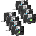 8PK Compatible for Brother -touch Black on Matte Clear 12mm 0.47" TZe- -  TZeM31 Laminated Label Tape