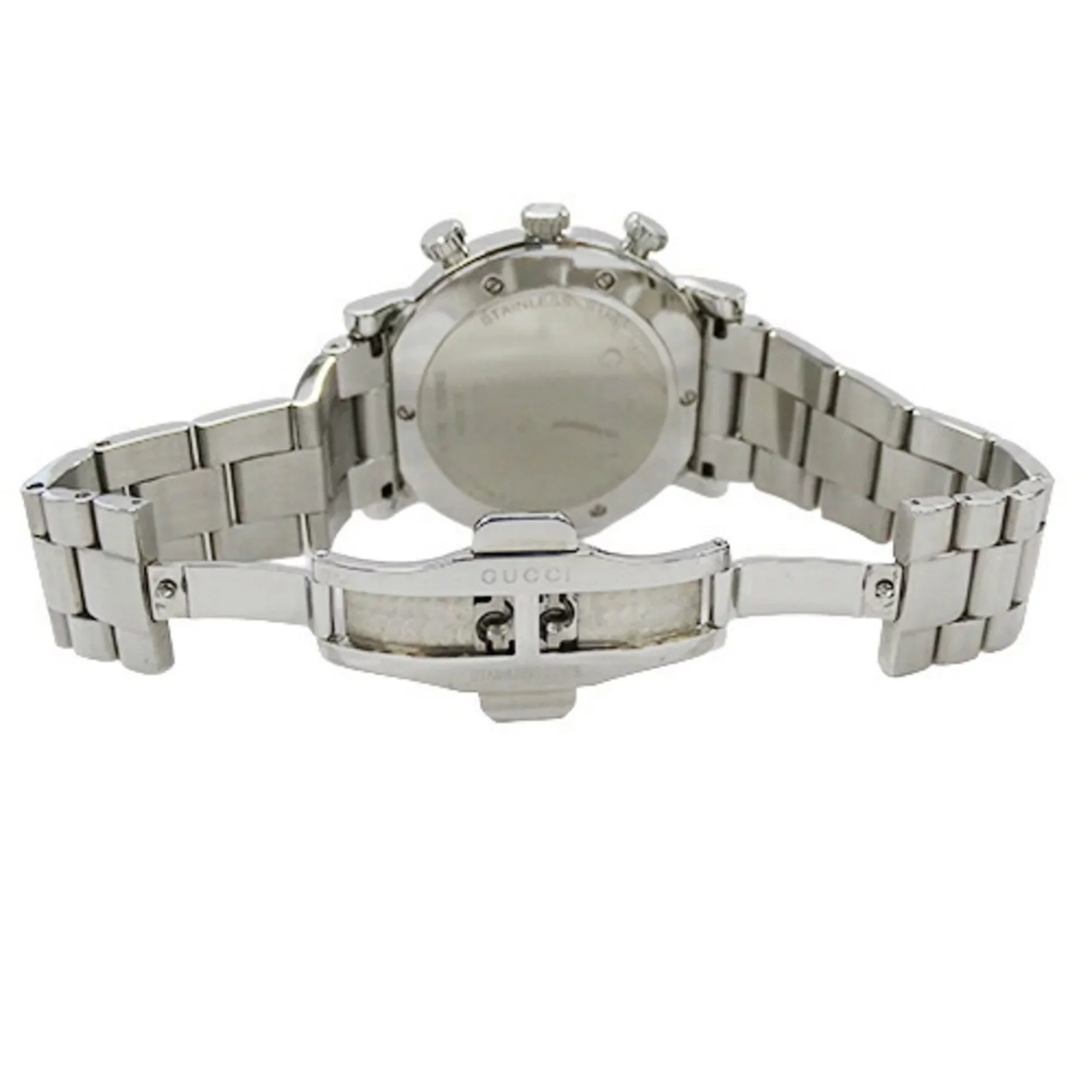 Used Gucci  watch men's  chrono date quartz stainless steel  101M  silver black