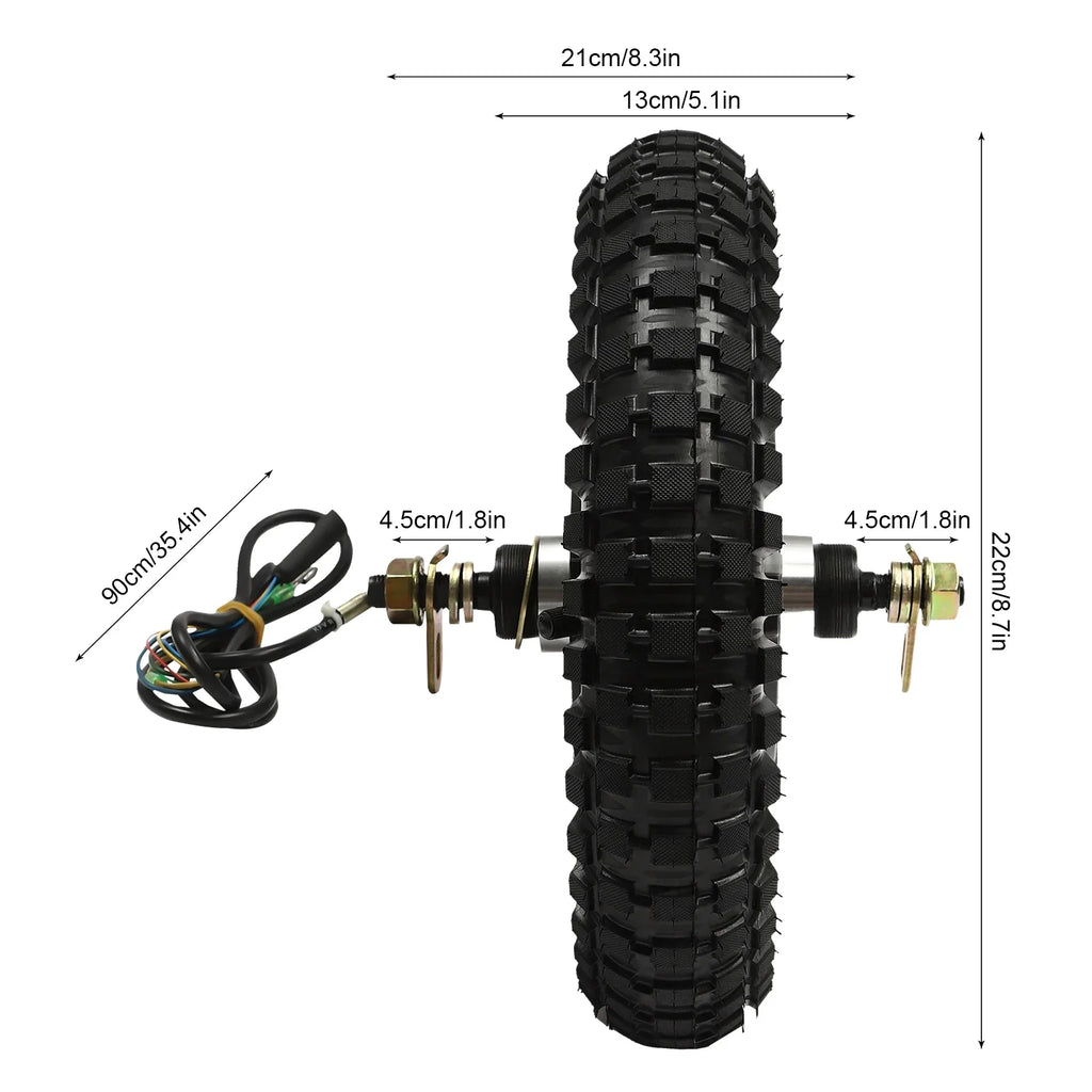Wuzstar -Bike Brushless Hub Motor 48V 350W 12'' Front Rear Wheel Electric Bicycle Conversion Kit 250-1000