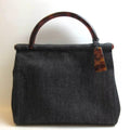 Pre-Owned Chanel Bag Handbag Navy Blue Tortoise Tote Ladies Denim Canvas  (Fair)