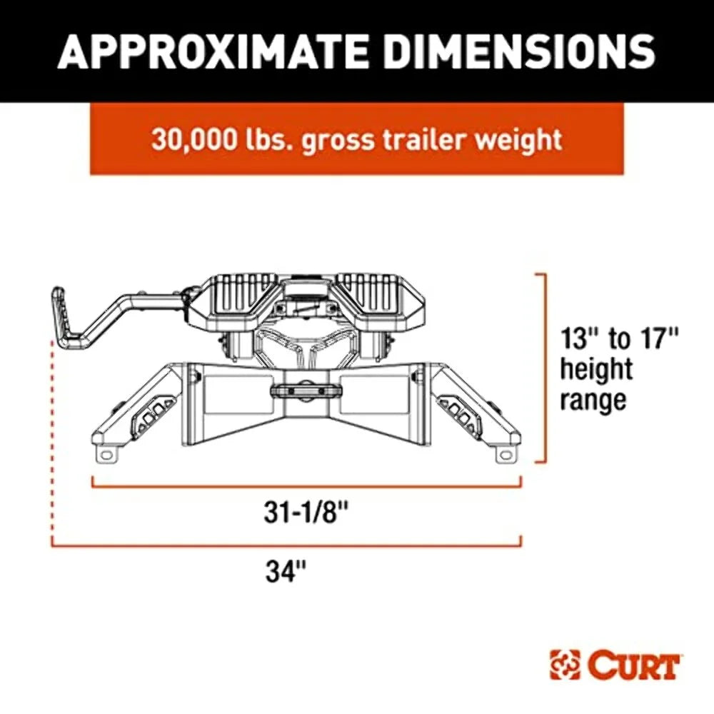 16320 PowerRide 30K 5th Wheel Towing Hitch, 30,000 Pound Capacity