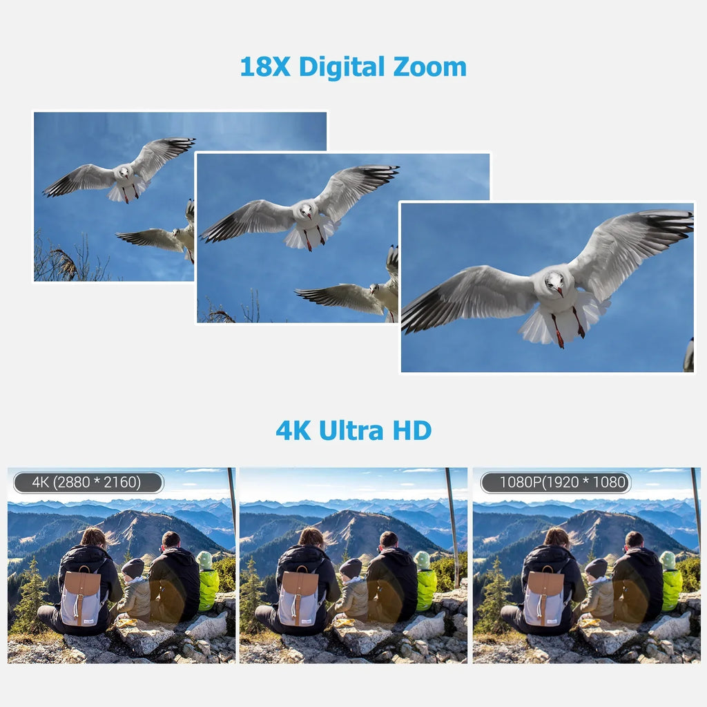 Andoer-2 Video Camera,Video Camera 4K Handheld  3.0 Inch  Camera 3.0 Inch  Monitor Burst  Professional Video Function Inch  Monitor