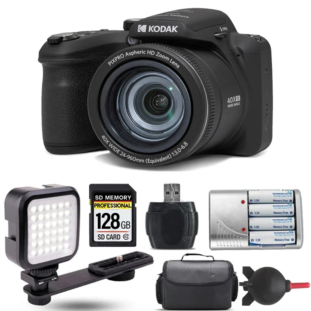 Kodak   Digital Camera (Black) + Extra Battery +  - 128GB Kit