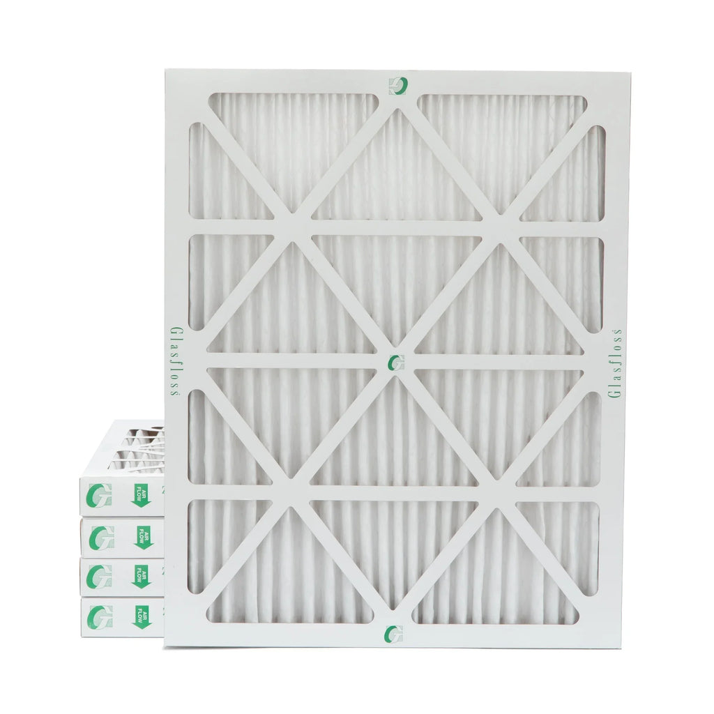 16x20x2  10 Pleated  Air Filters by Glasfloss. ( Quantity 5 ) Exact Size: 15-1/2 x 19-1/2 x 1-3/4