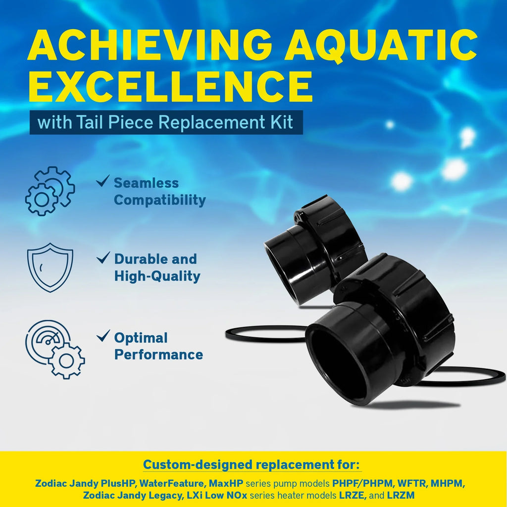 Zodiac Tail Piece w/-Ring & Coupling Nut for Jandy Pool/Spa Heaters