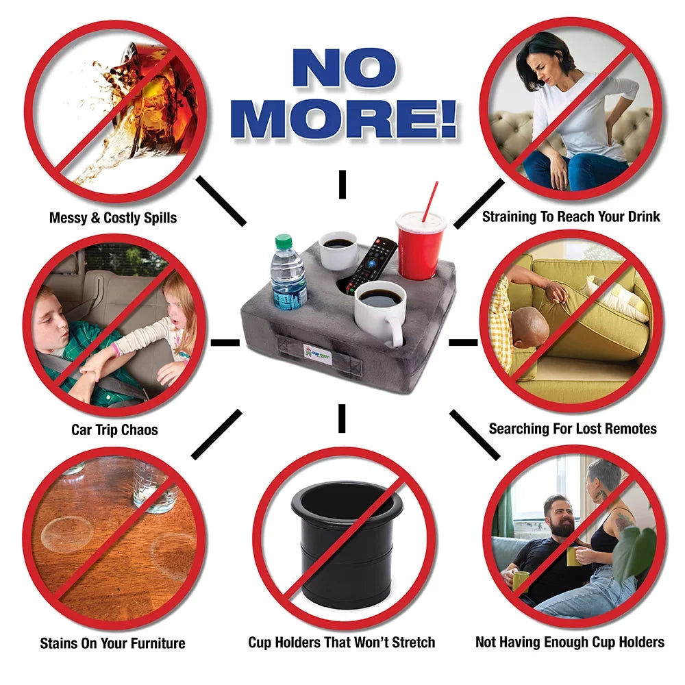 Cup Cozy Deluxe Pillow (Navy) As Seen on  -The world's  cup holder! Keep your drinks close and prevent spills. Use it anywhere-Couch, floor, bed, man cave, car, , park, beach and more!
