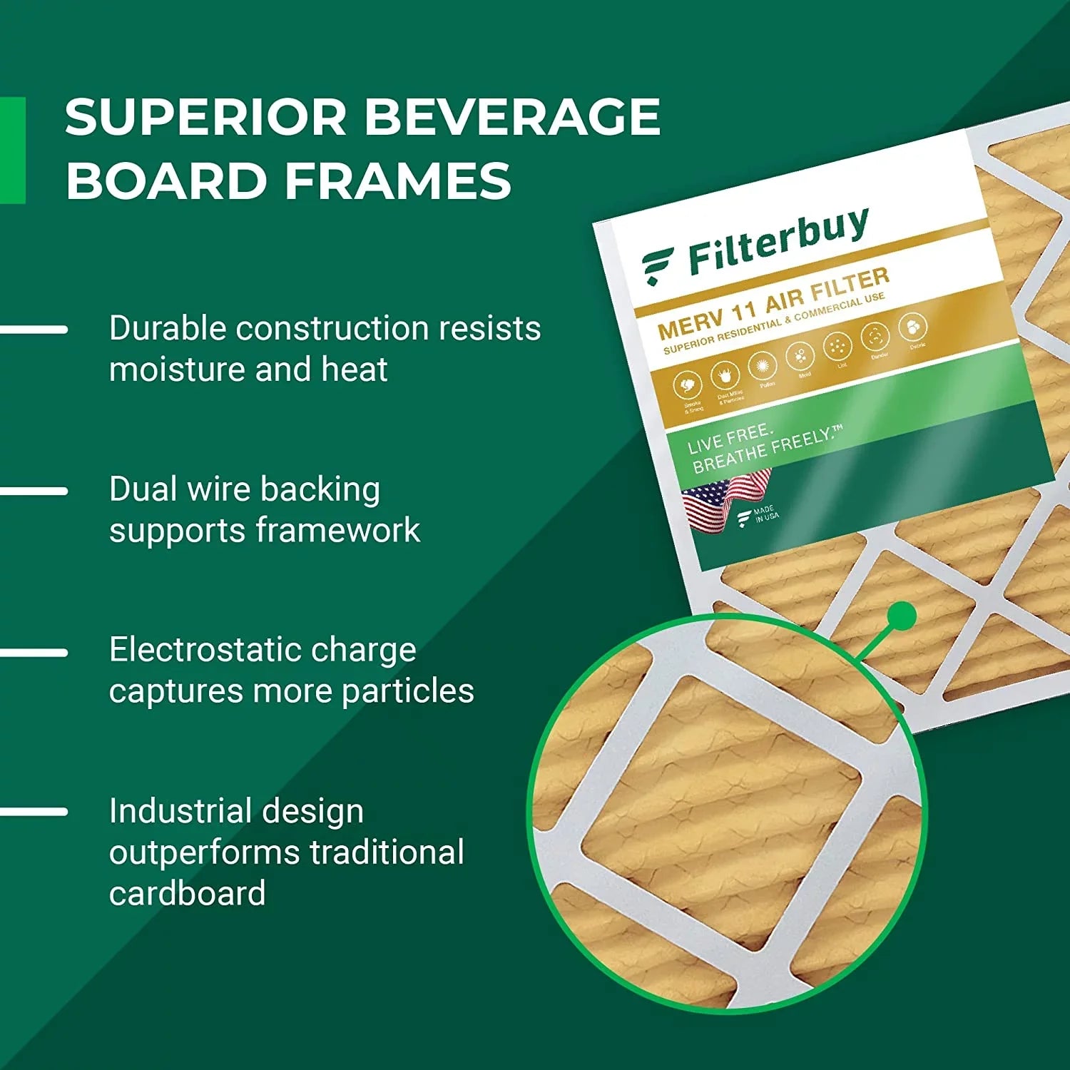 Filterbuy 12x16x2  11 Pleated   Furnace Air Filters (4-Pack)