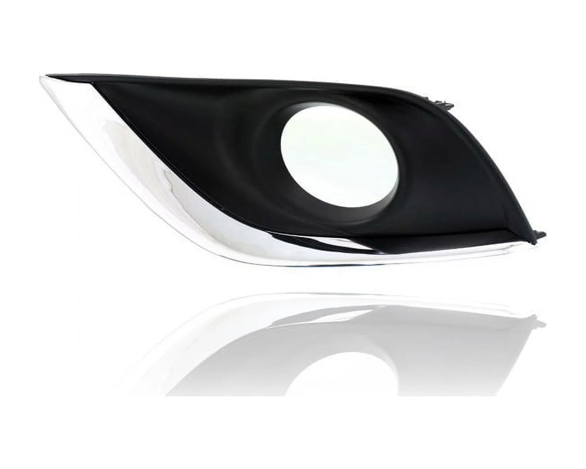 Fog Light Cover - Compatible/Replacement for '15-19 Nissan Versa Sedan //- Bezel With Hole Black & Chrome Molding - Pair, Left Driver + Right Passenger Set - 622566W80A, 622576W80A