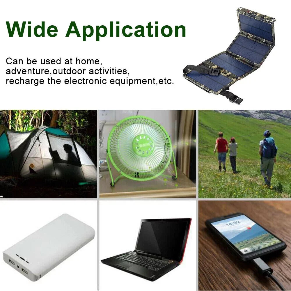 Paddsun Solar Panel Folding Power Bank 80W  Outdoor Camping Hiking Phone Charger