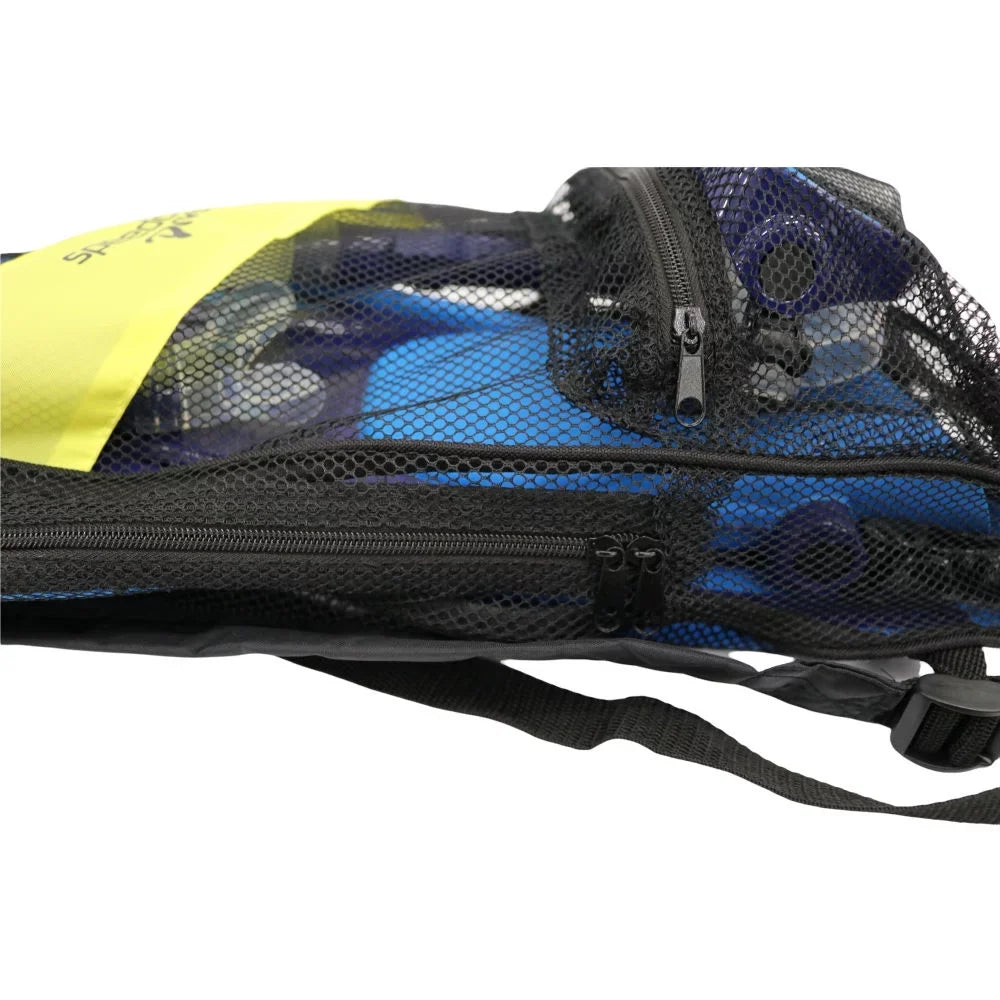 Speedo Adult Hydroscope Mask + Snorkel + Fin Set w/Carry Bag / Shoe Size 9-13