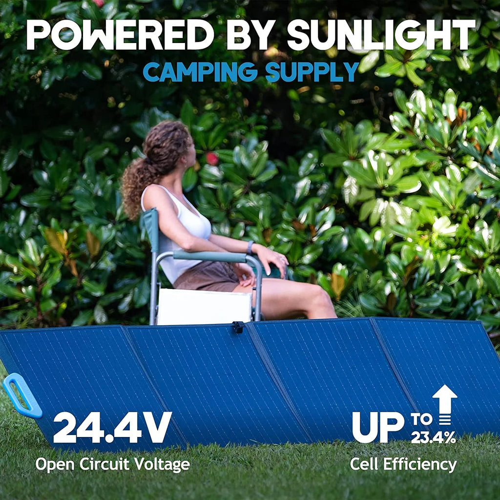 Bluetti 120W Solar Panel for Solar Generators, Foldable Portable Solar Power Supply With Adjustable Kickstand, Off Grid System for Outdoor Adventure, Road Trip, Emergency