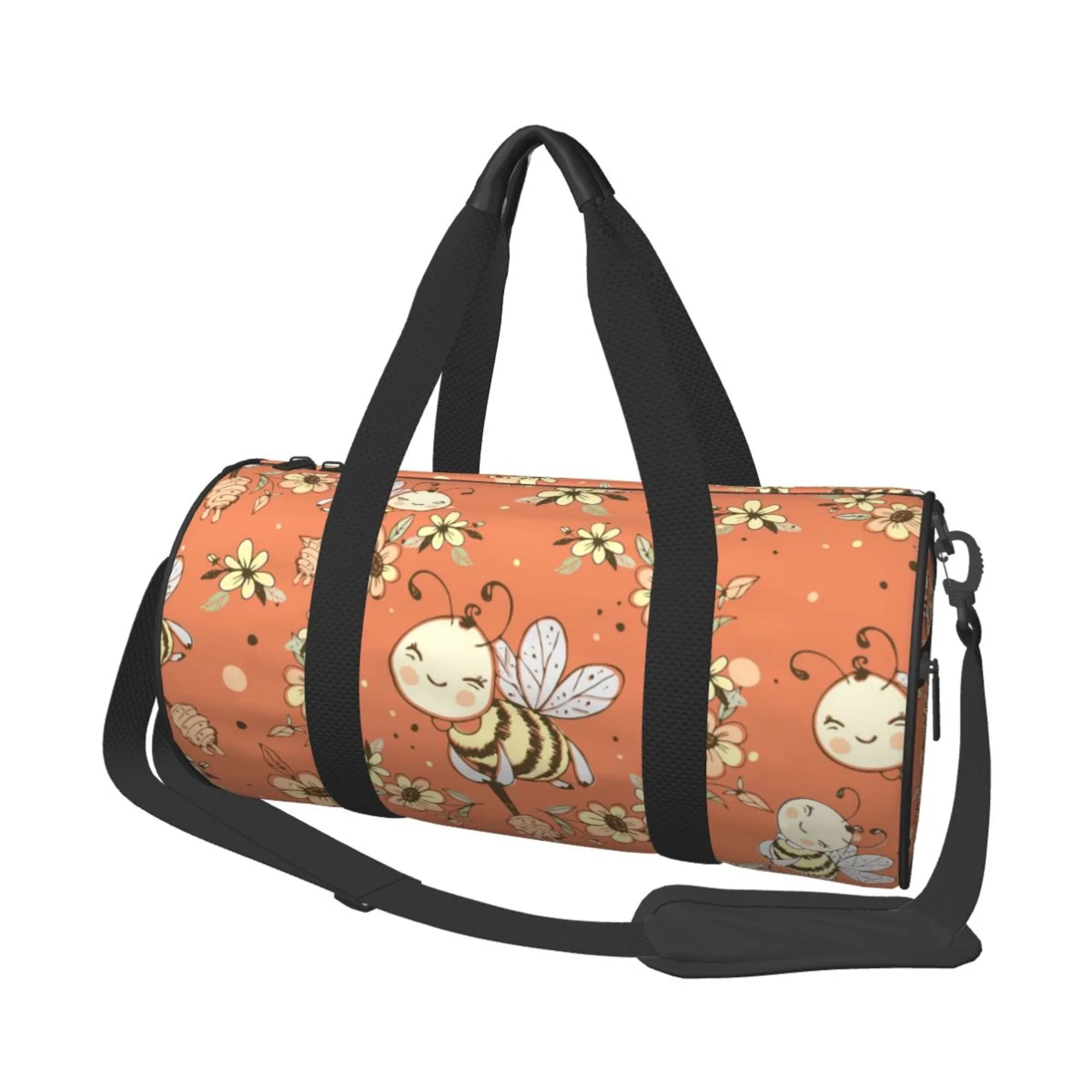 Fantasy Cute Honeybees Travel Duffle Bag, Sports Tote Gym Bag Weekenders Bags for Women Men
