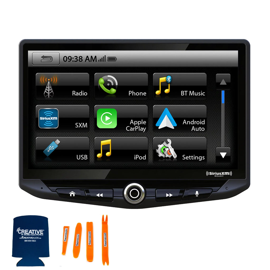 Stinger Heigh10 10" In-dash Infotainment System fit with Apple CarPlay & Android Auto, Includes Satellite Radio Tuner & Installation Kit fit with 14-18  Trucks