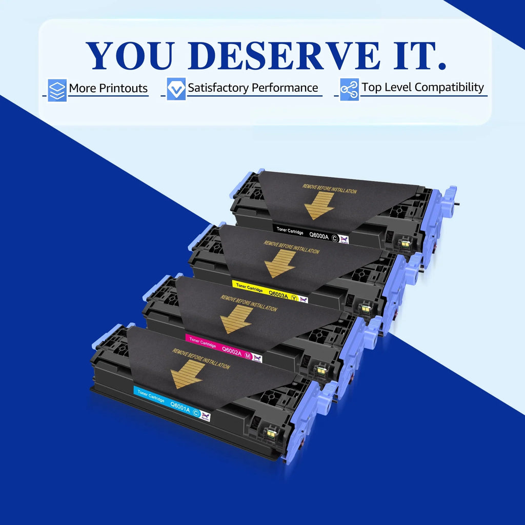 HaloFox Compatible For 4 Pack   -  Toner Lot For  Color LaserJet 1600 2600N 2605DN 2605DTN Printer