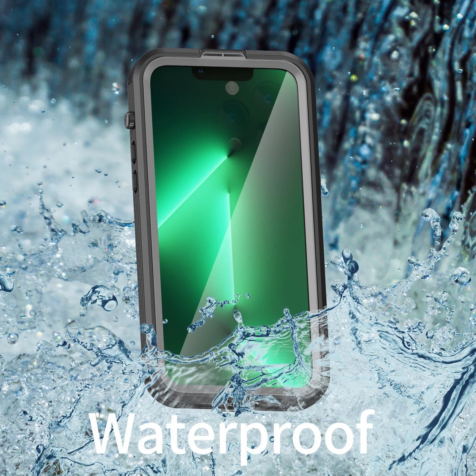 for iPhone 14 Pro Max 6.7" Case Waterproof, Built-in 6H Screen Protector [Real 360][ Underwater][14FT Military Dropproof][Dustproof][Compatible with MagSafe] for iPhone 14 Pro Max - Black