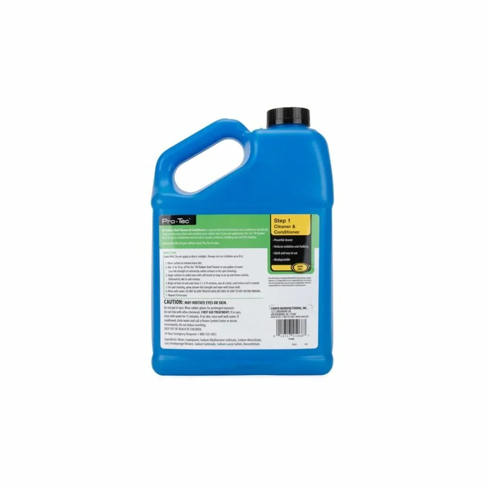 Camco Pro-Tec Camper/ Rubber Roof Care System | Two Step Treatment Rids Dirt/Grime & Reduces Roof Chalking | Extends the Life of  & Trailer Rubber Roofs - 2 Gallons (41453)