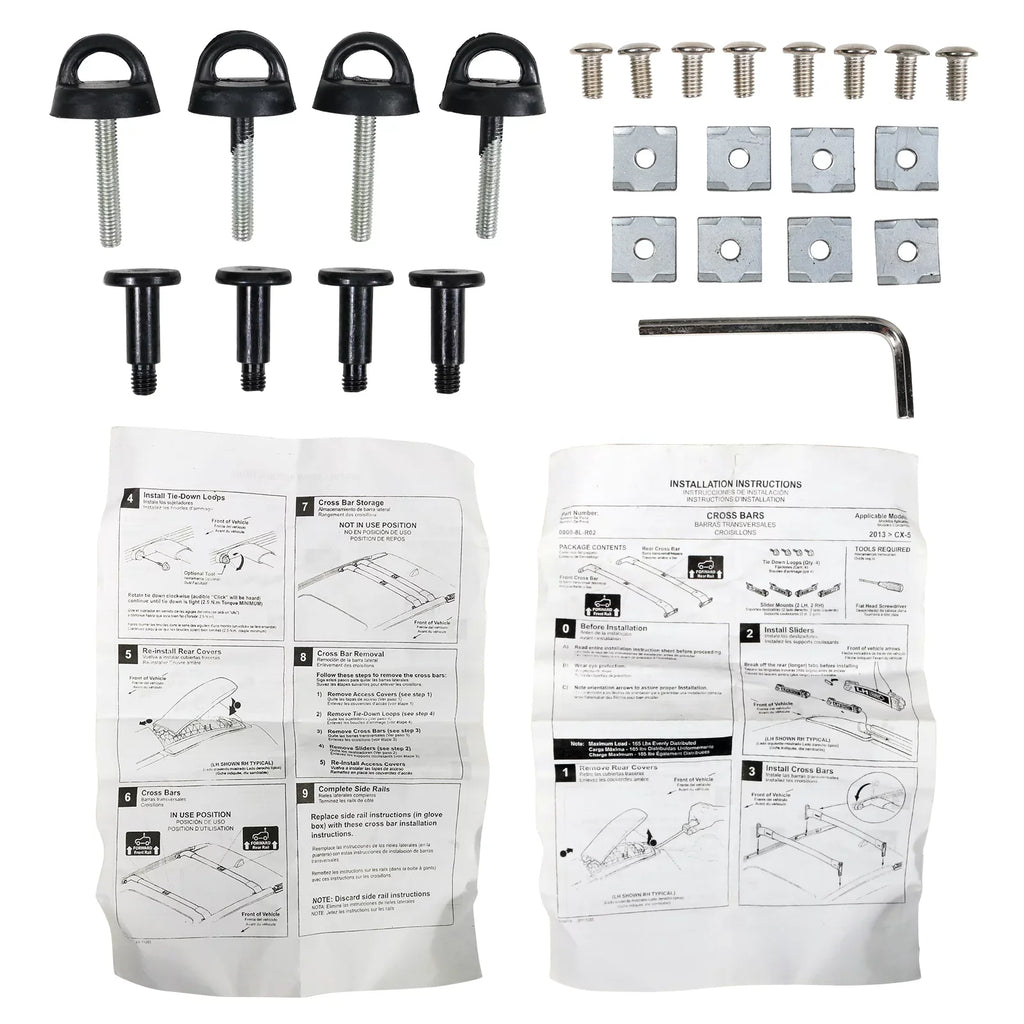 Ikon Motorsports Compatible with 13-16 Mazda -5   Style Cross Bar Roof Rack Black Aluminum