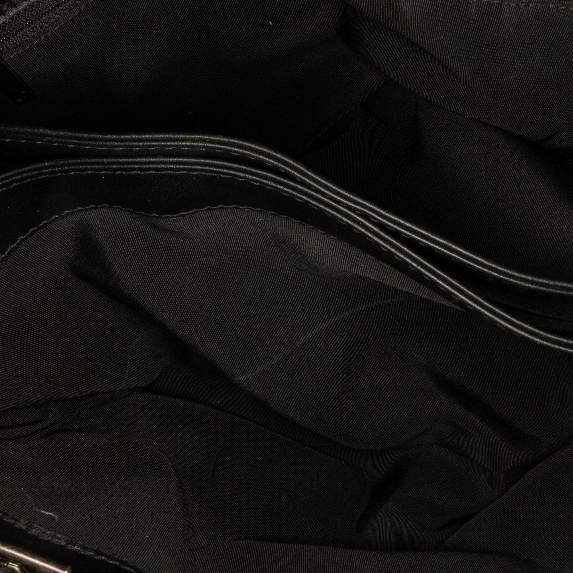 Pre-Owned Authenticated Chanel Patent Boy Reverso Shopping Tote Leather Black Tote Bag Unisex (Good)