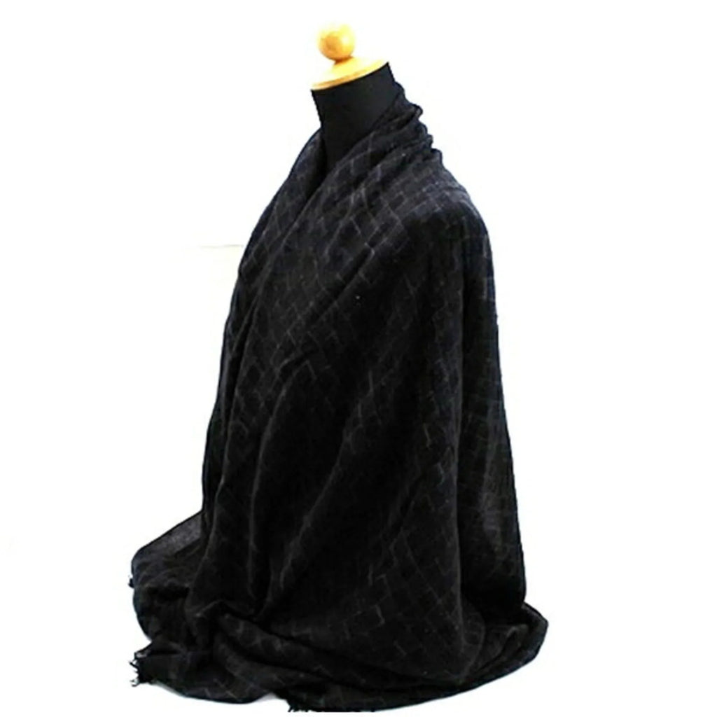 Pre-Owned Louis Vuitton Shawl Large Cashmere x Silk Black 401910 Women's (Good)