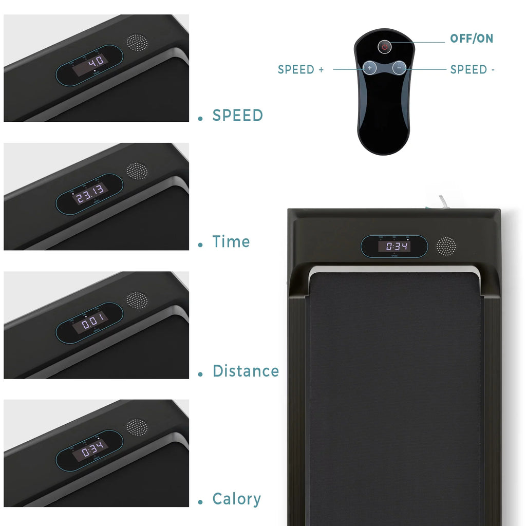 Walking Pad Treadmill,  Ultra-Quiet Under Desk Treadmill for Home Office Gym Use, 2.5HP Electric Treadmill with Bluetooth /speaker/Remote Control/Display, 2 in 1 Portable Walking Pad