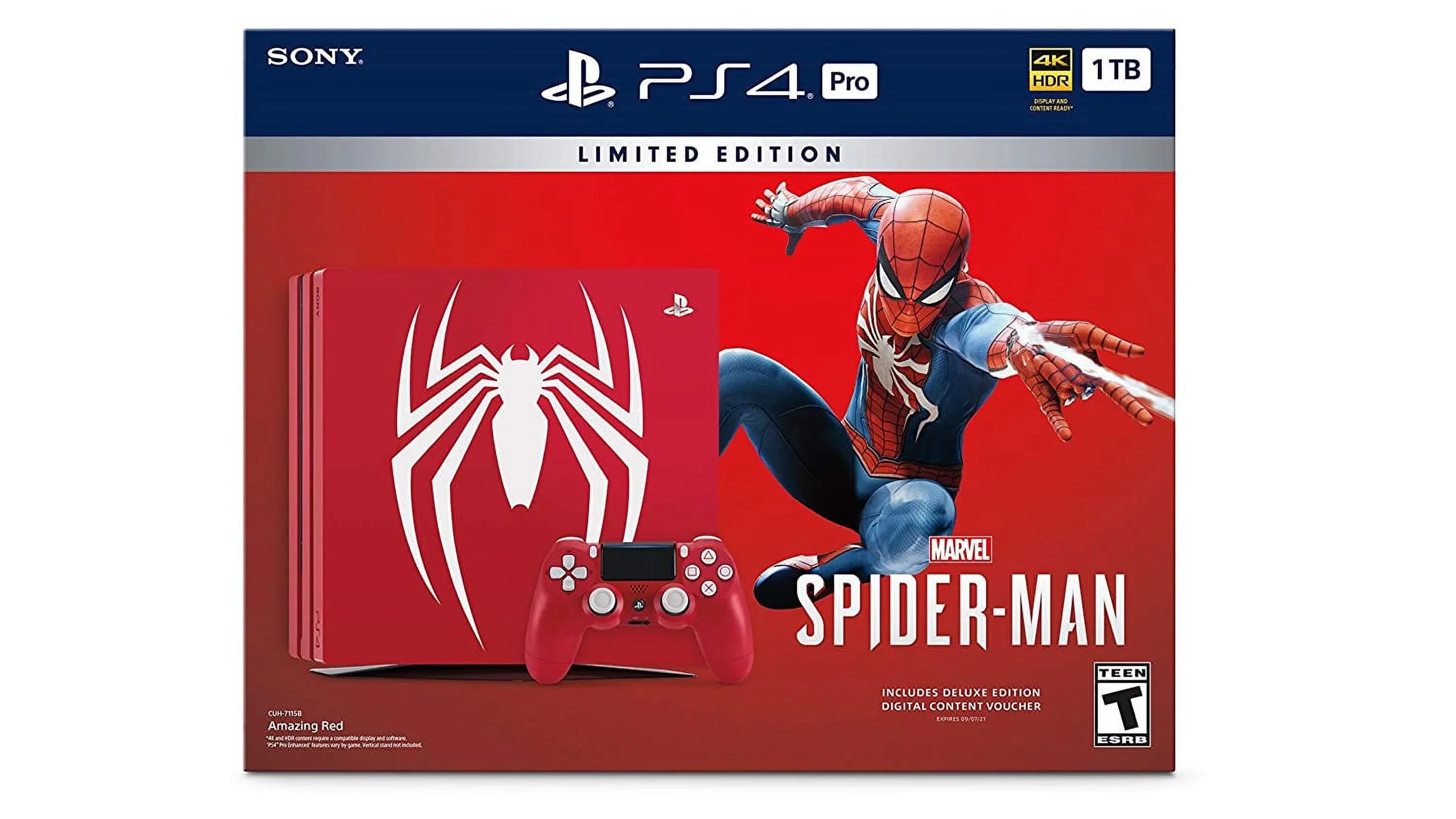 Restored Sony 1TB PlayStation 4 Pro Marvel's Spider-Man Console Limited Edition - Red 3003194 (Refurbished)