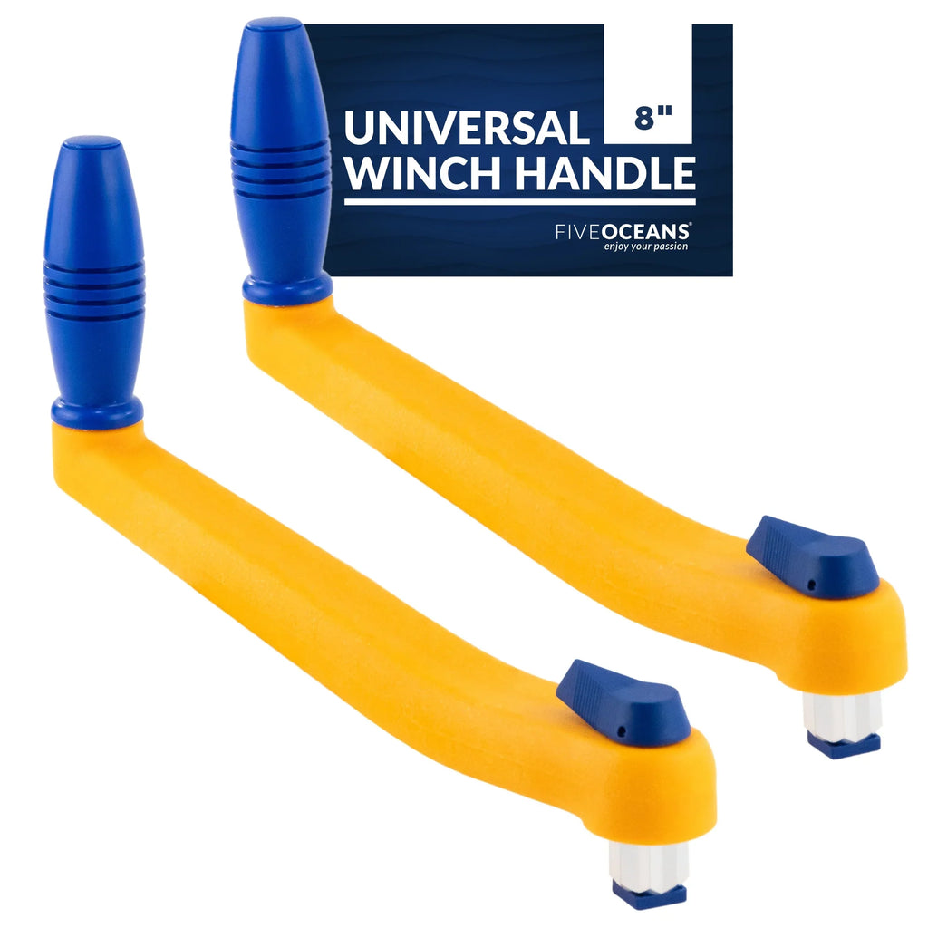 Five Oceans 8" Sailvessel Winch Handle, 2-Pack Universal Floating Winch Handle, Lock�in Mechanism, Orange and Blue, Lightweight and Strong, Fiberglass Reinforced Plastic - -