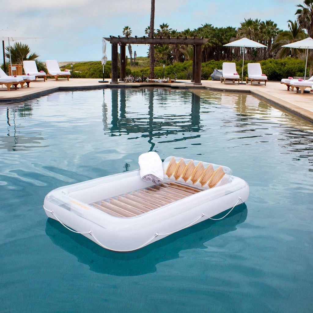 Swimline Luxe Edition Inflatable Suntan Tub Floating Pool Lounger, 3 Pack
