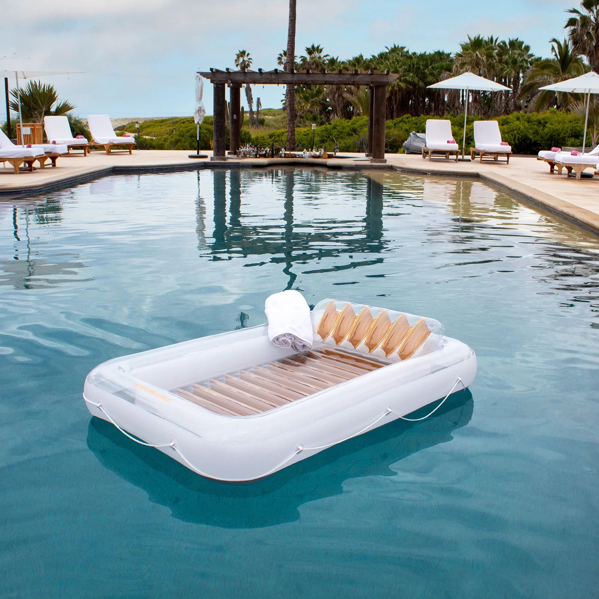 Swimline Luxe Edition Inflatable Suntan Tub Floating Pool Lounger, 3 Pack