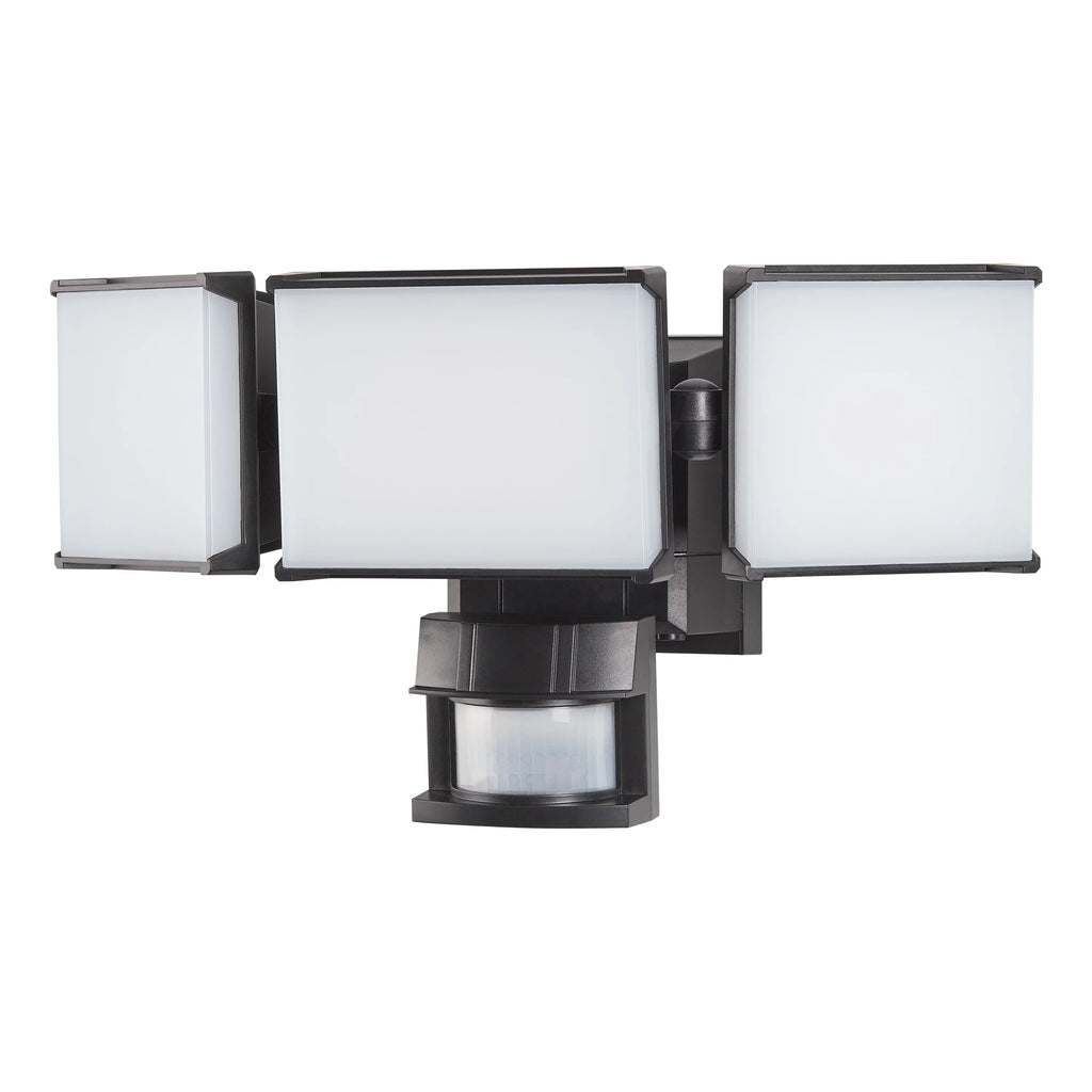 Hyper Tough Solar Three Head  Motion Sensing Security Flood Light, Outdoor, Black, 2000 Lumen