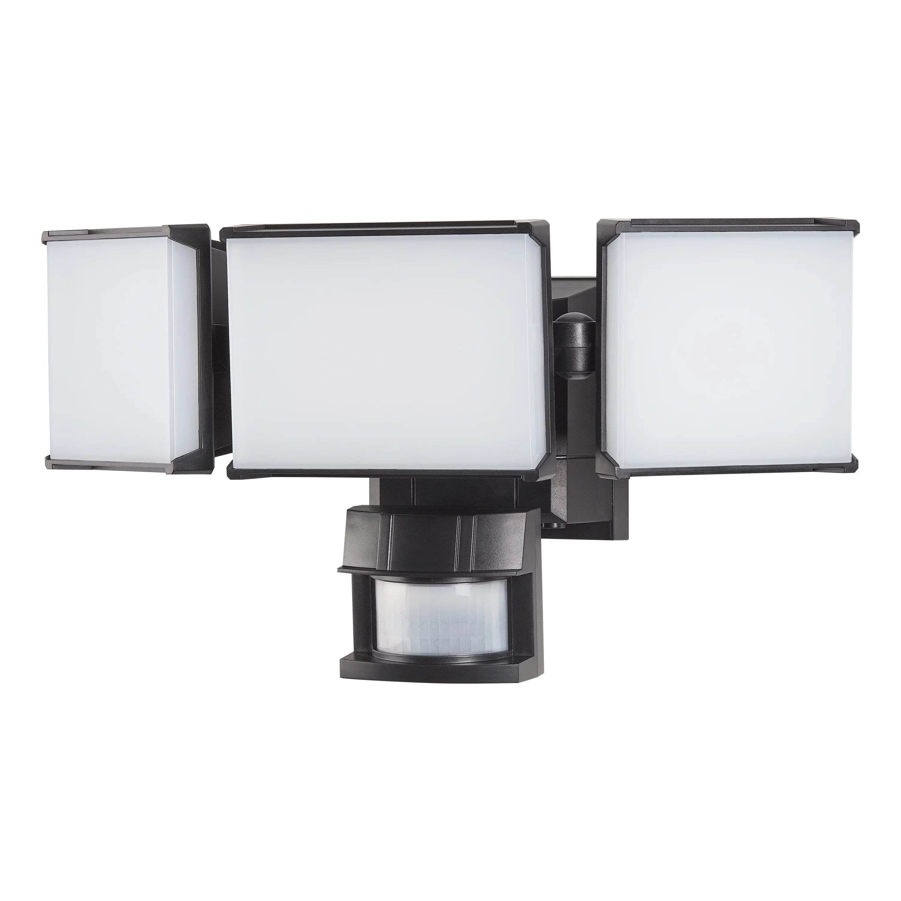 Hyper Tough Solar Three Head  Motion Sensing Security Flood Light, Outdoor, Black, 2000 Lumen