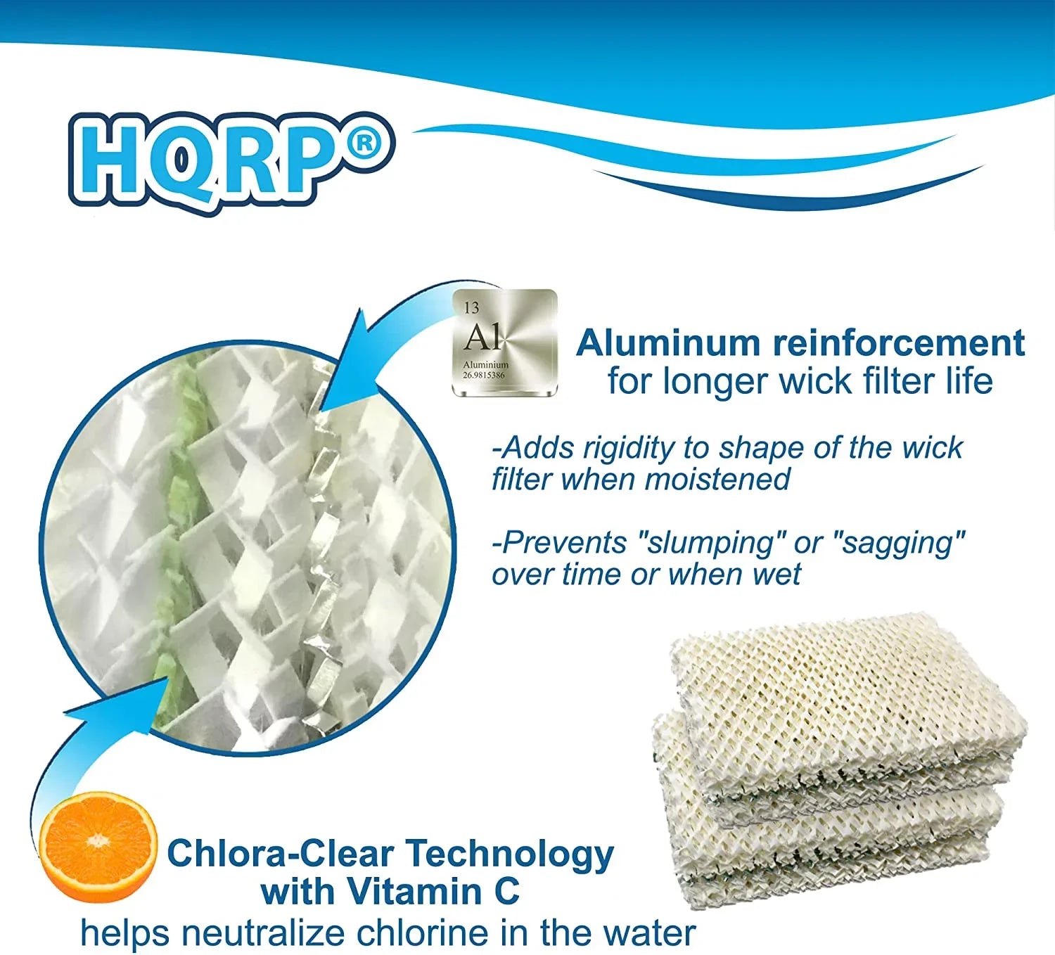 4-Pack Wick Filter Compatible with Essick Air  Replacement Compatible with  /  Evaporative Humidifier