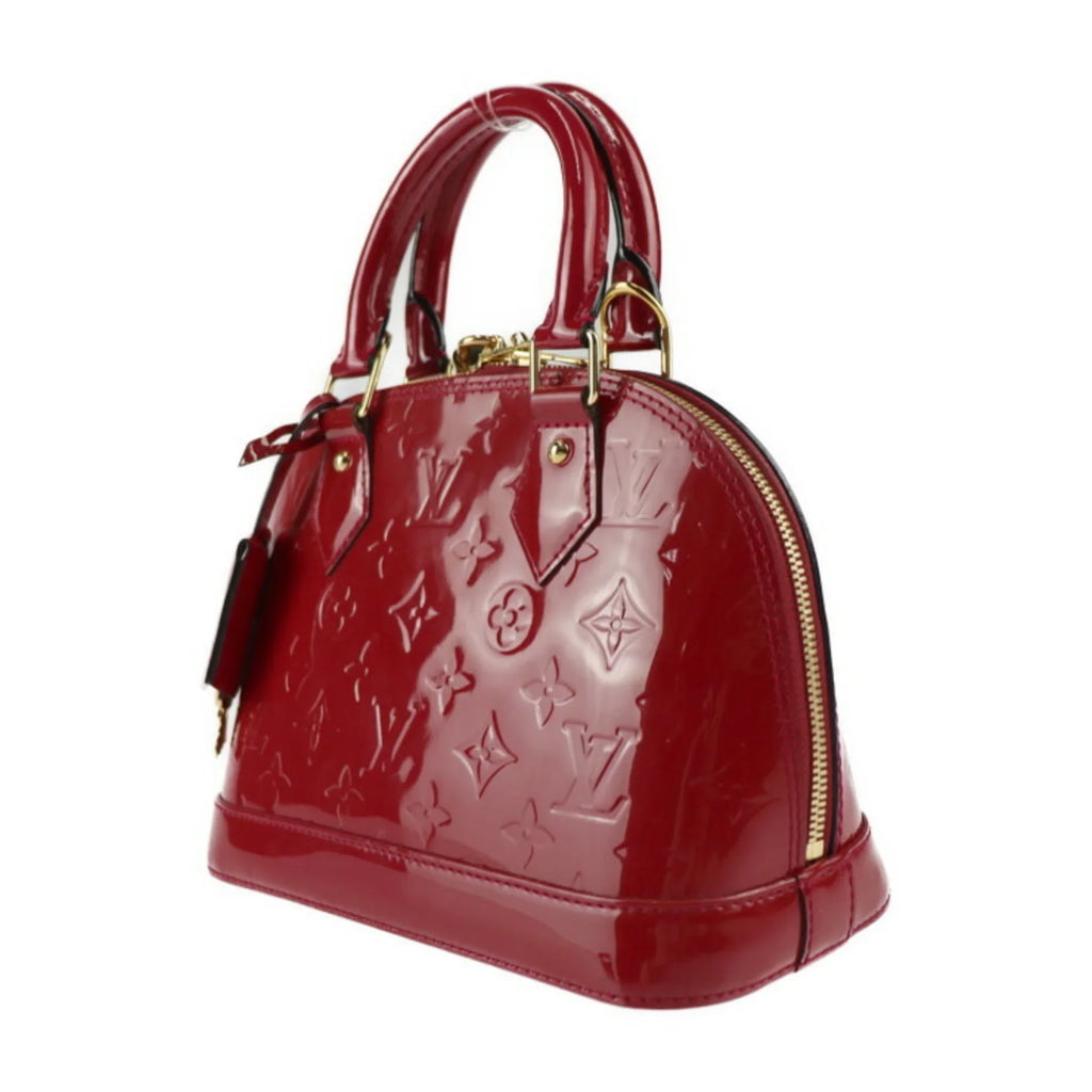 Pre-Owned   Alma  Handbag  Monogram Vernis Pomme d'Amour Gold Hardware 2WAY Shoulder Bag Crossbody Vuitton (Like New)