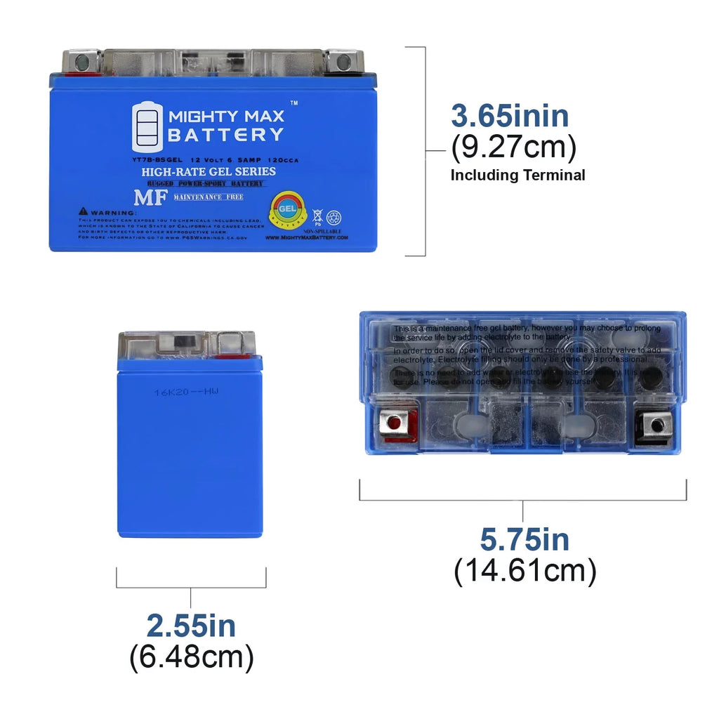 '-  12V 6.5AH Replacement Battery for Weize - Motorcycle